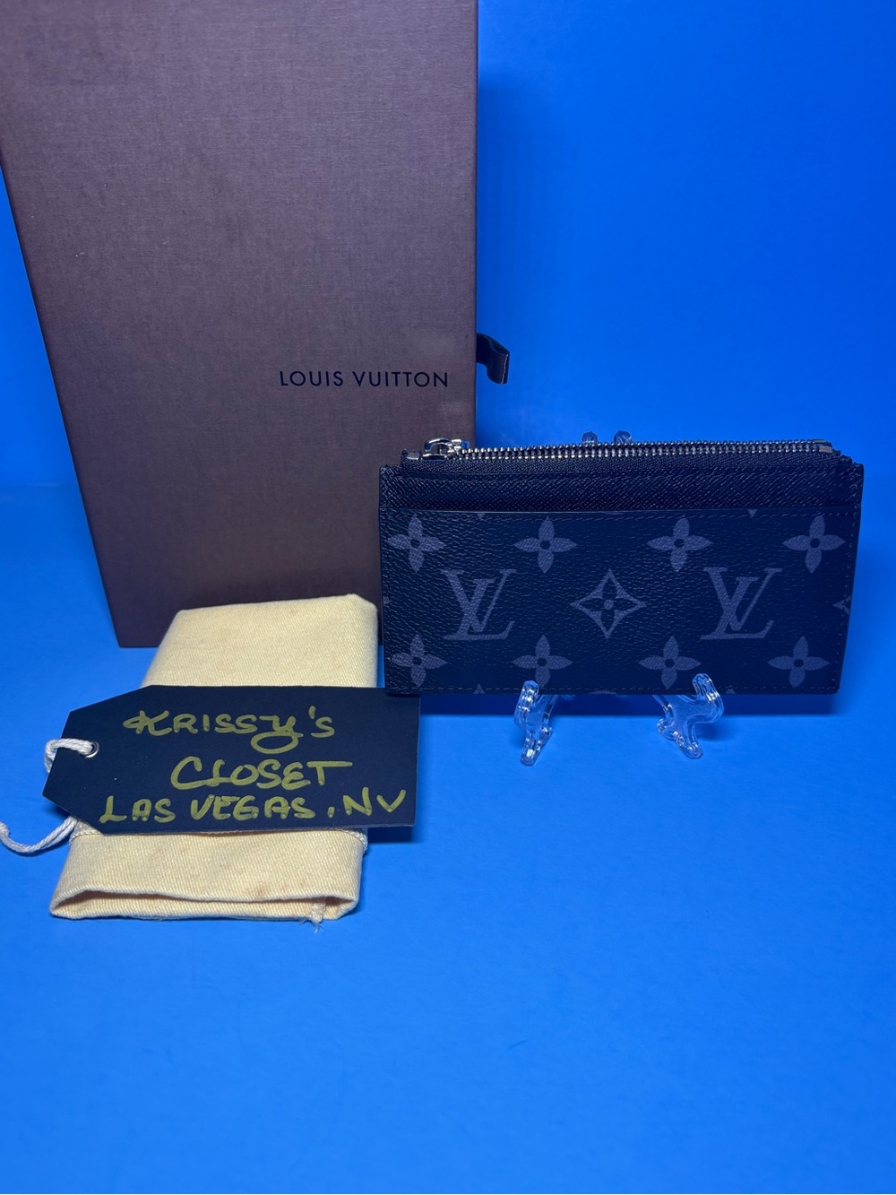 💜 Louis Vuitton Eclipse Coin Card Holder New Model 002